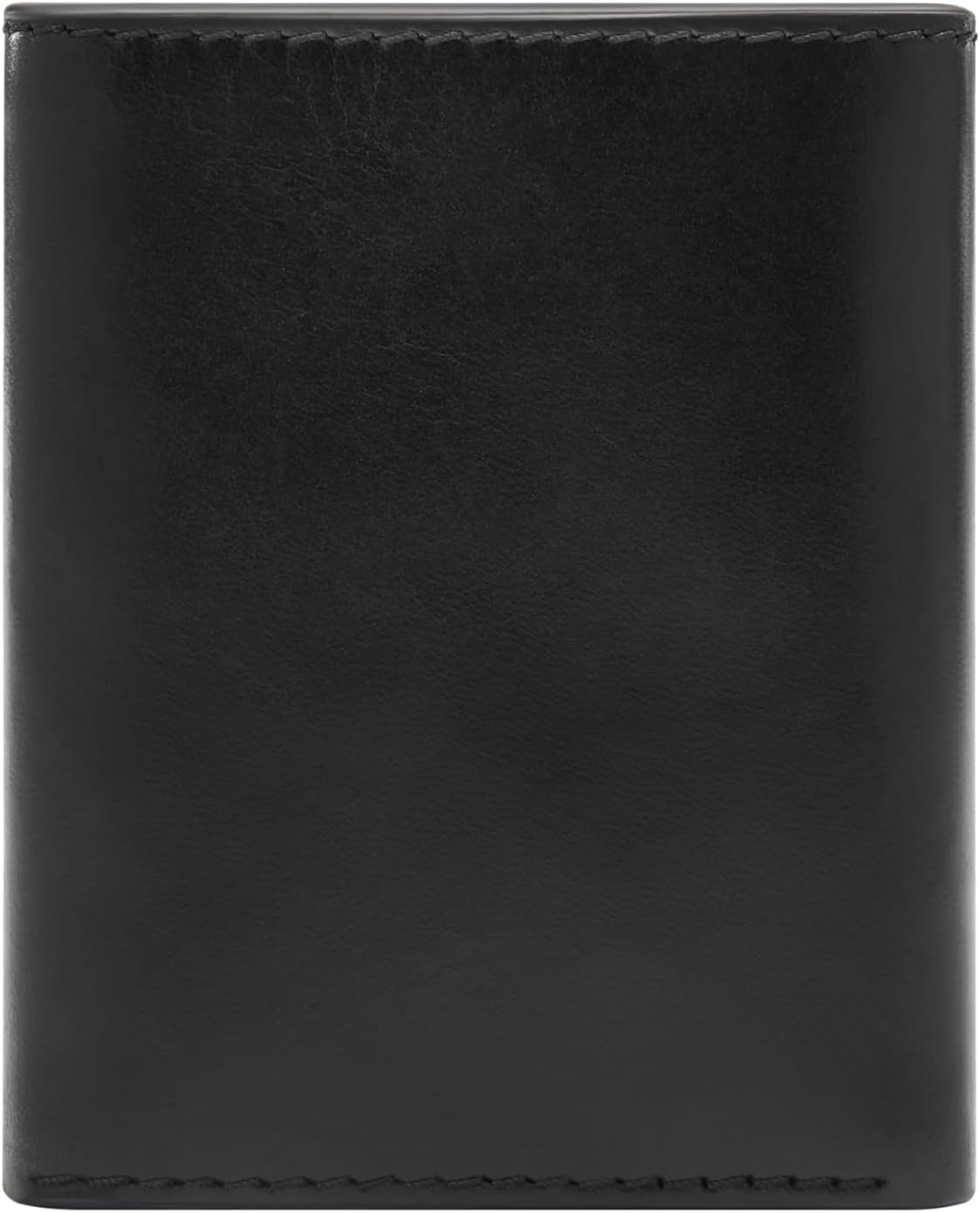 Fossil Billetera triple de cuero para hombre, Derrick Negro, Trifold