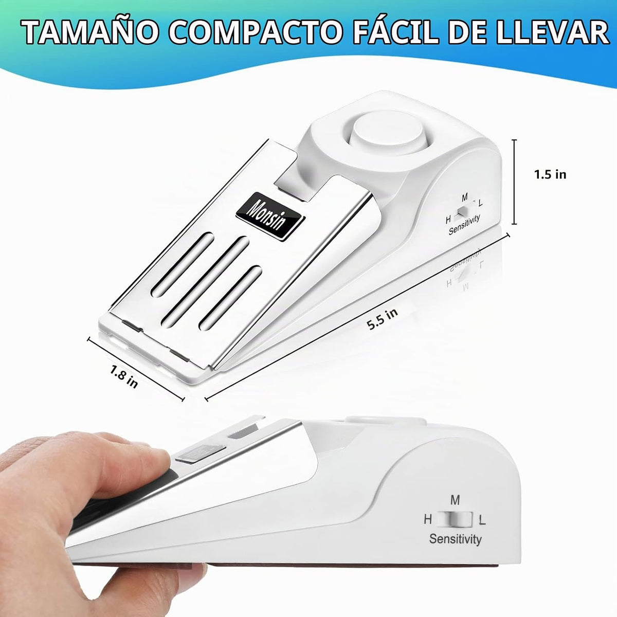 Alarma de tope de puerta, tope de puerta con alarma de seguridad de...
