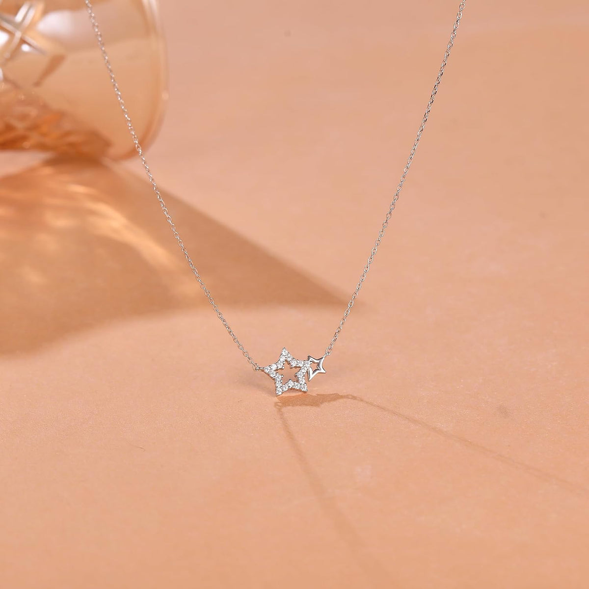 LOVECOM Collar de plata de ley S925 con corazón para mujer, delicad...
