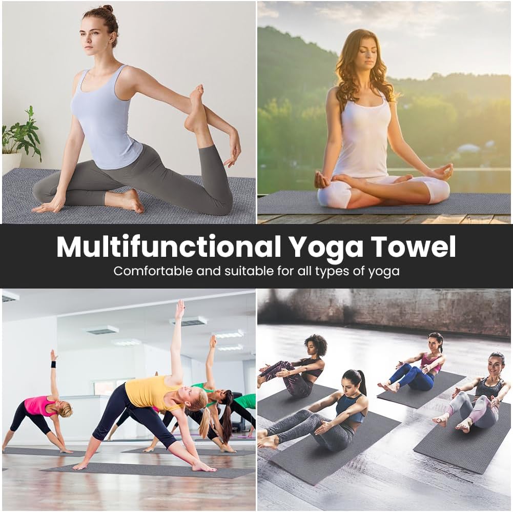 flintronic Toalla de yoga, toalla de esterilla de yoga con puntos d...