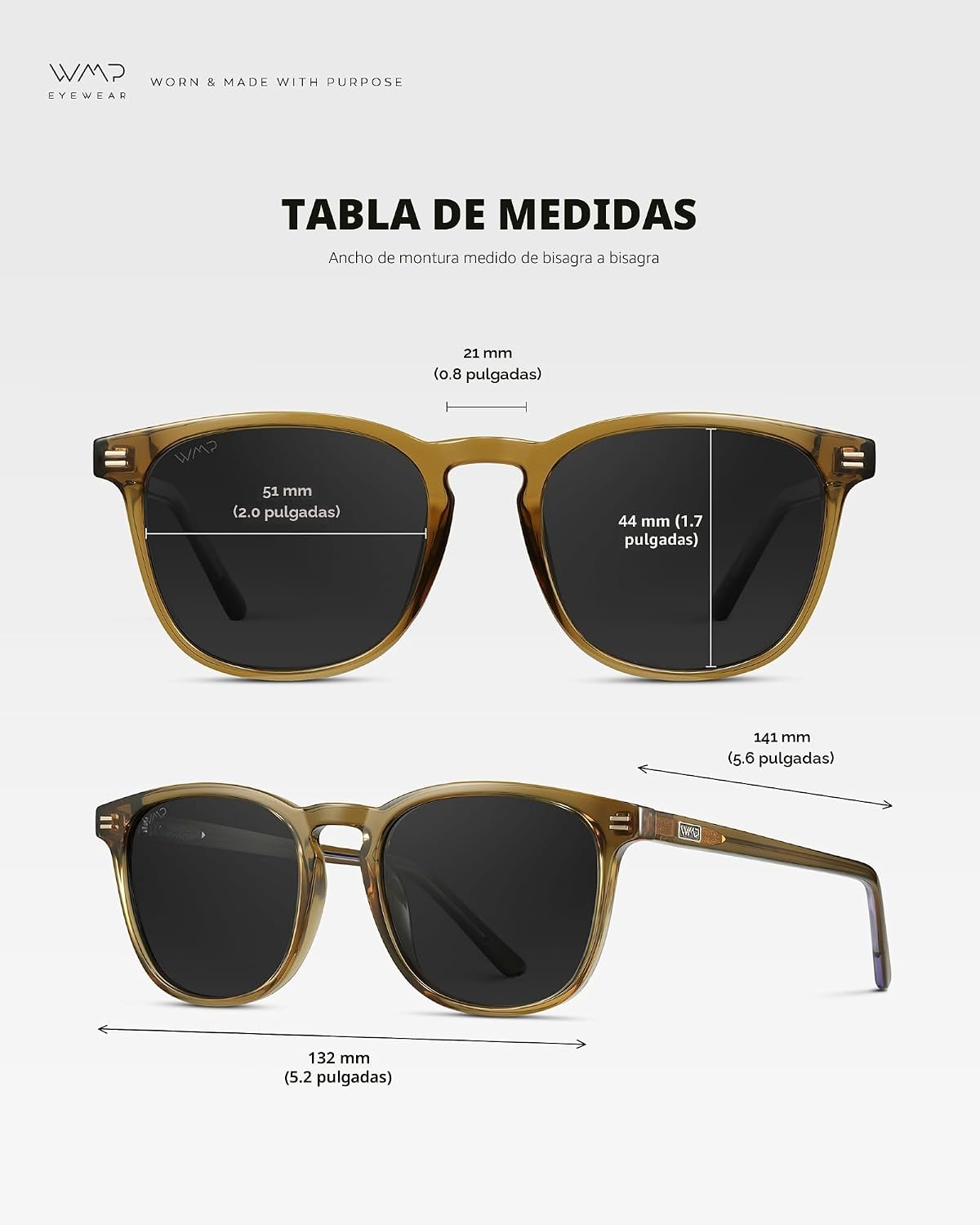 WMP Eyewear - Gafas de sol polarizadas modernas y redondas para hom...