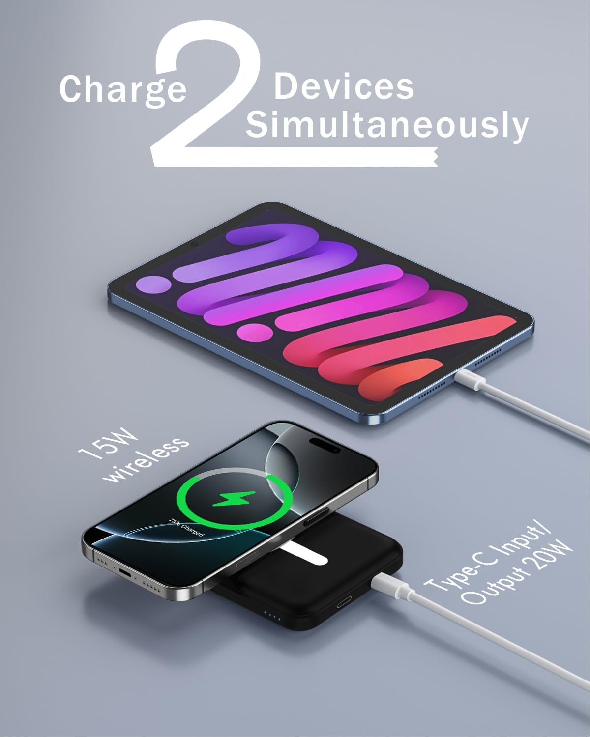 podoru para MagSafe Power Bank 5000mAh, cargador portátil magnético...