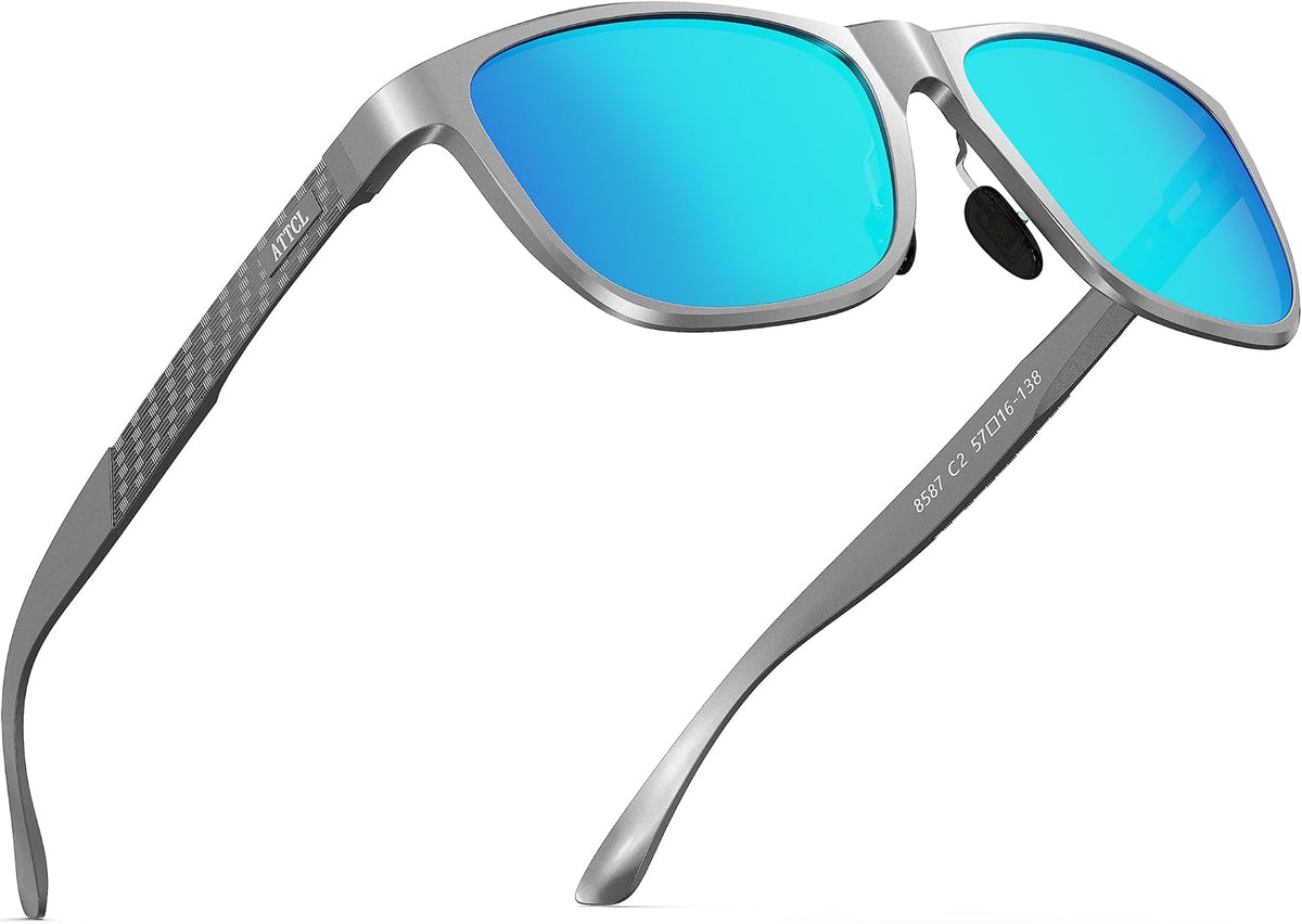 ATTCL Gafas de sol polarizadas para hombre Al-Mg Metal ultraligeras...