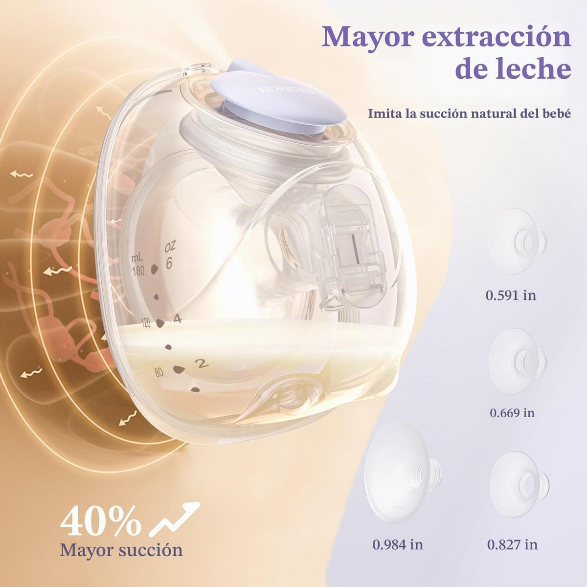 Extractor de Leche D6, Extractor de Leche Ultraligero con Manos Lib...