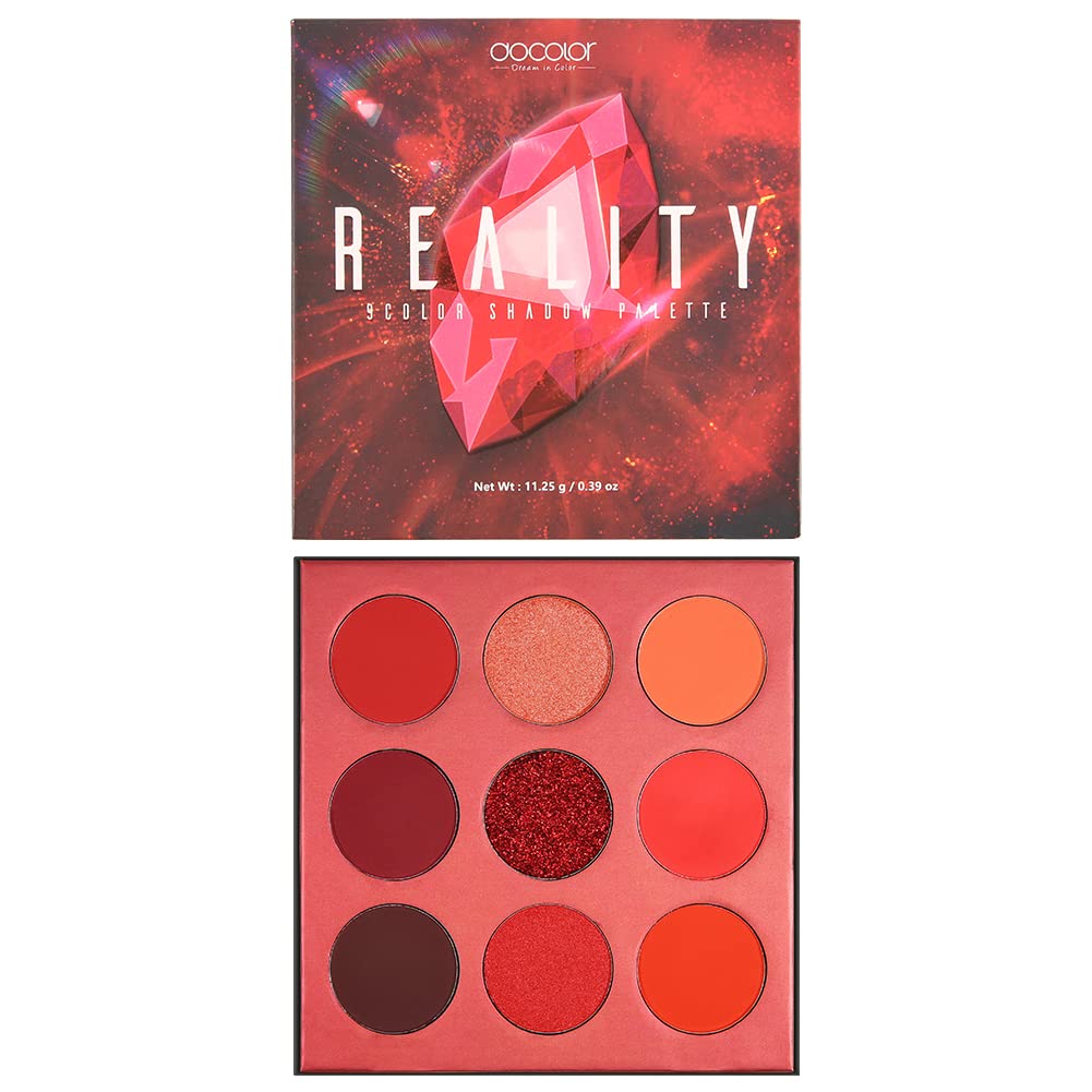 docolor Paleta de sombras de ojos 9 colores rojo sombra de ojos pie...