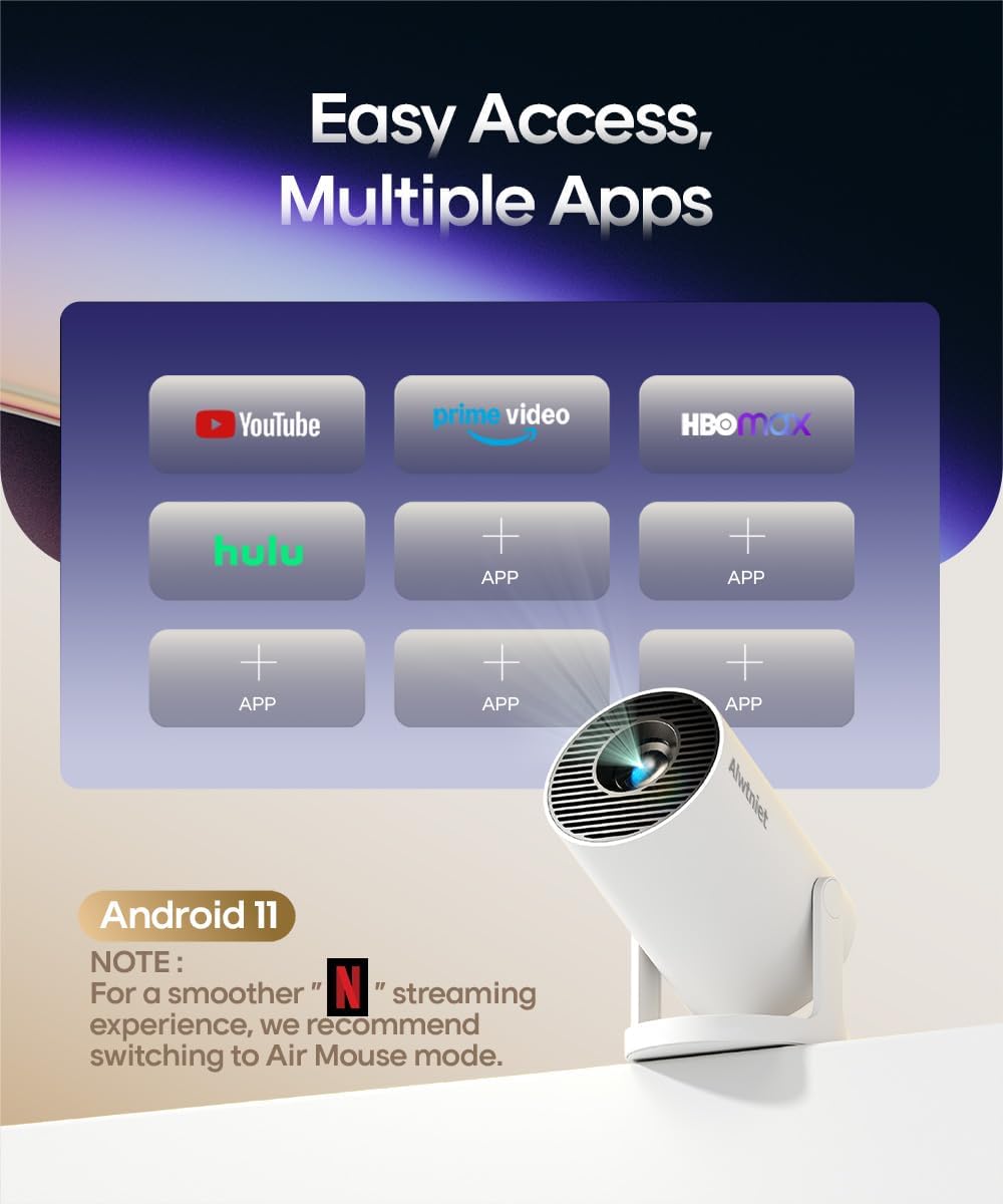 Mini proyector con Wifi y Bluetooth, proyector inteligente portátil...