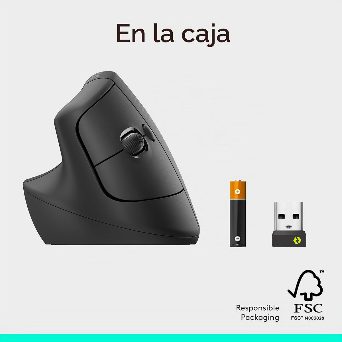 Ratón inalámbrico ergonómico vertical con elevación para zurdos Log...
