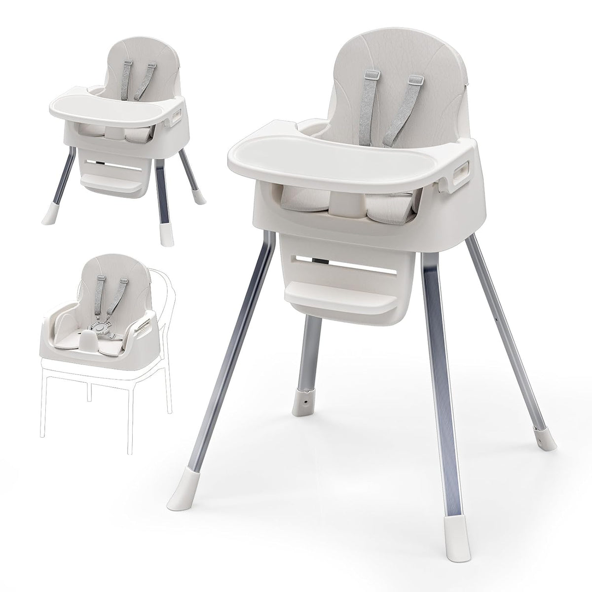 CheerKid - Silla alta 3 en 1 para bebés para meses y niños pequeños...