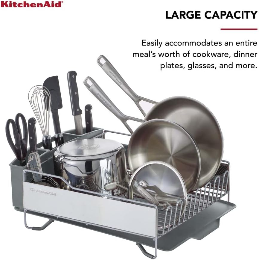 KitchenAid Escurridor de platos de gran capacidad de tamaño complet...