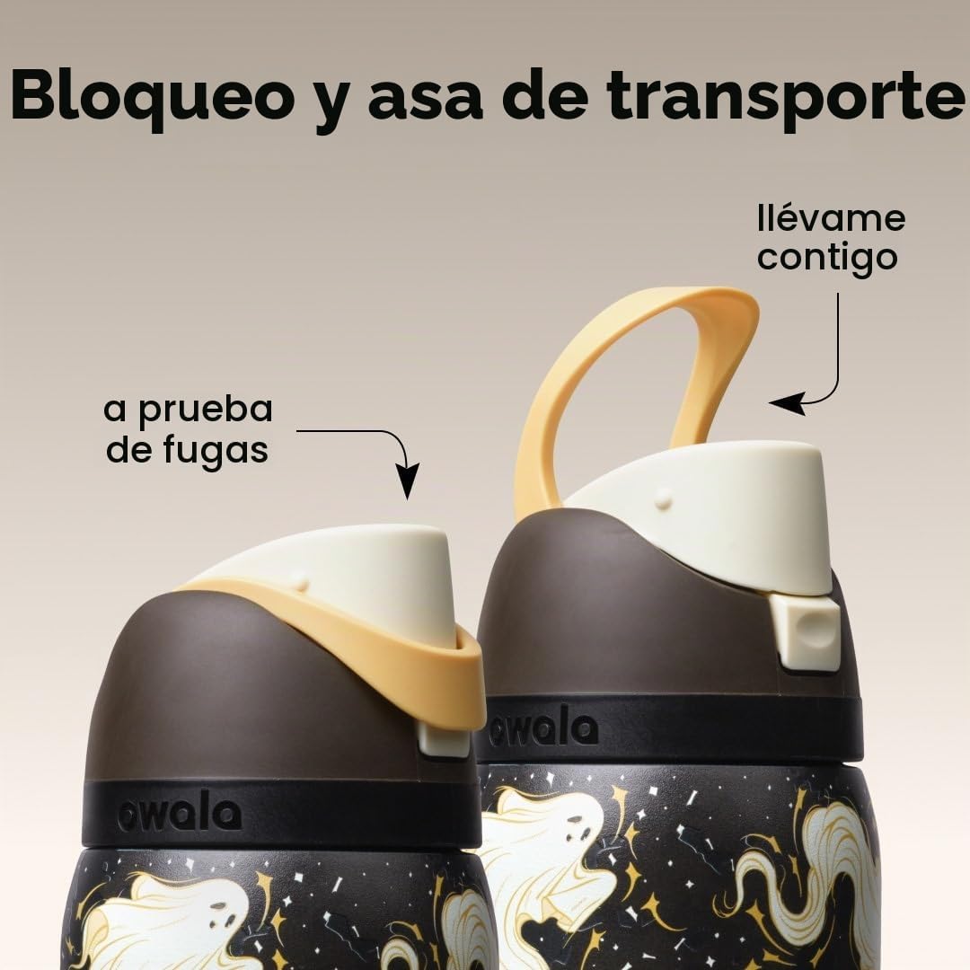 Owala FreeSip - Botella de agua de acero inoxidable de 32 onzas, re...