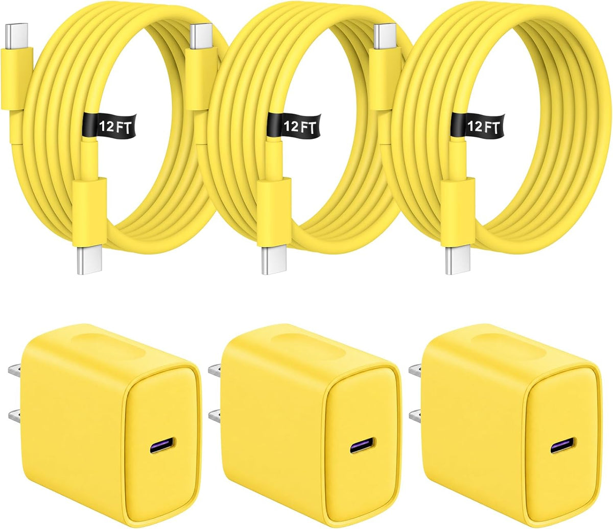 Cargador de carga rápida para iPhone 18, 17, 16, 15, paquete de 3 u...