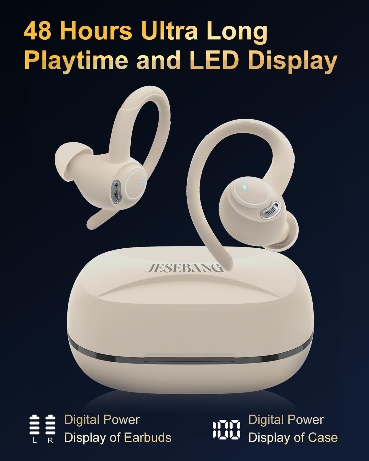 Auriculares inalámbricos, Bluetooth 5.4, auriculares deportivos con...