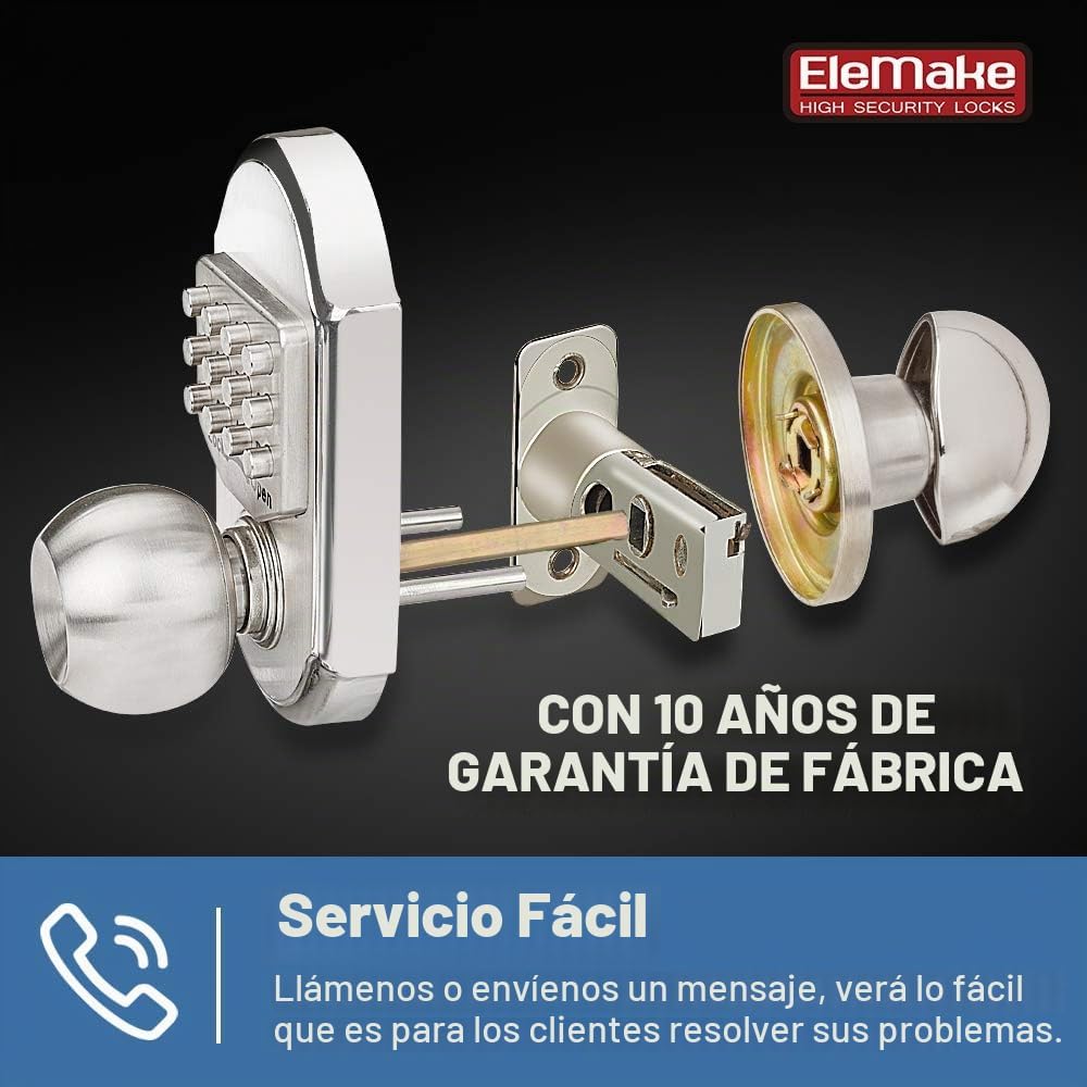 Cerradura de puerta de entrada sin llave, cerraduras de puerta con...