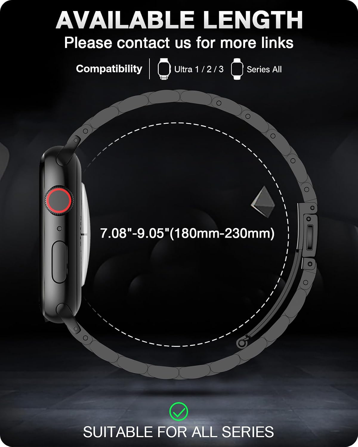 EPULY - Correa de metal compatible con Apple Watch para hombres, no...