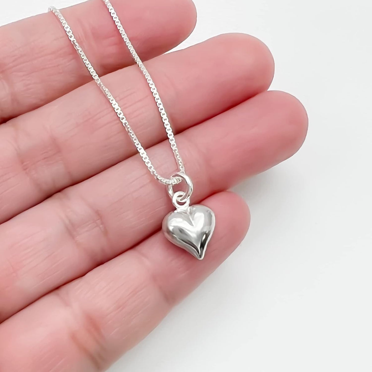 Collar de corazón de plata de ley pequeño, delicado y sutil, regalo...