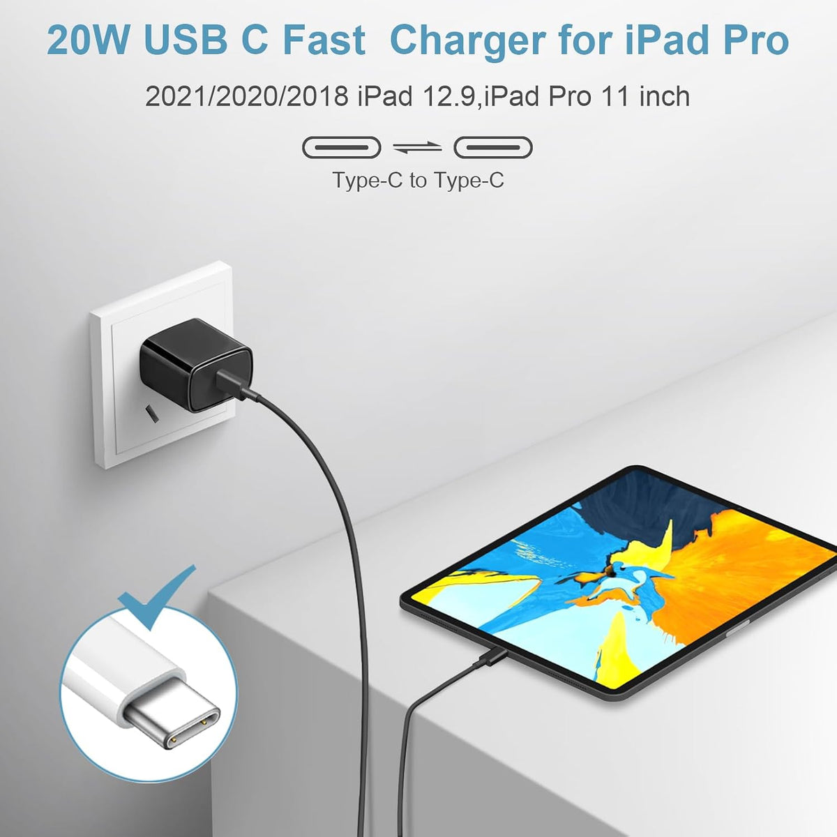 Cargador de carga rápida para iPhone 18, 17, 16, 15, paquete de 3 u...