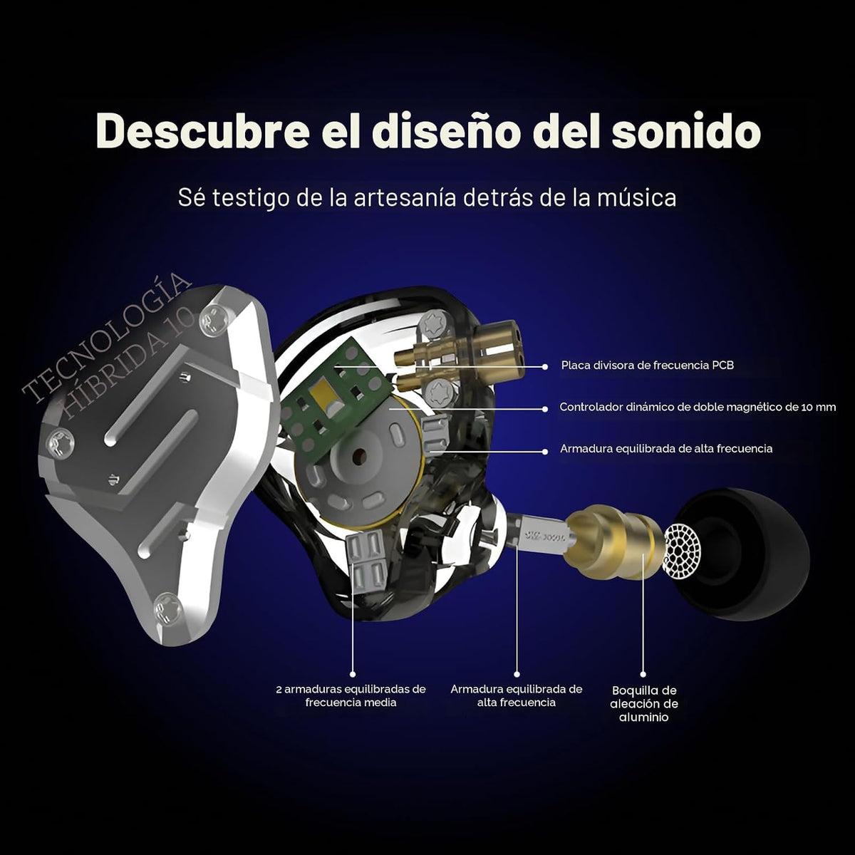 Linsoul KZ ZS10 Pro, auriculares intraaurales HiFi con 5 controlado...