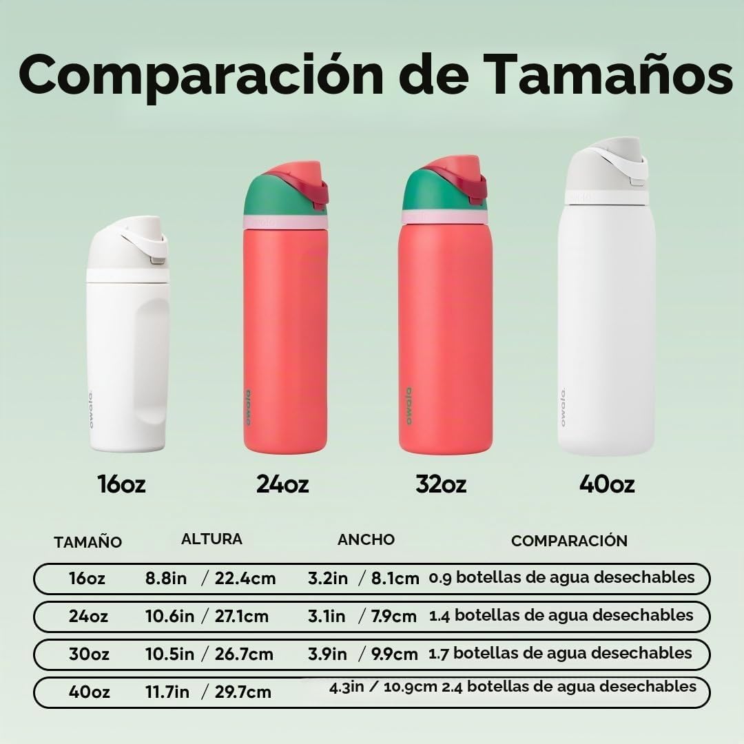 Owala FreeSip - Botella de agua de acero inoxidable, 32 onzas, camp...