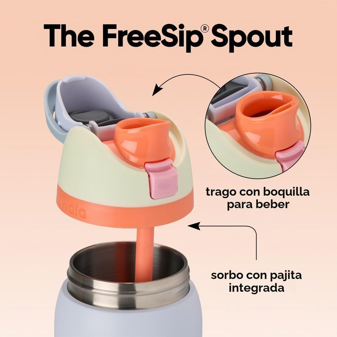Owala - Botella de agua FreeSip de acero inoxidable con aislamiento...