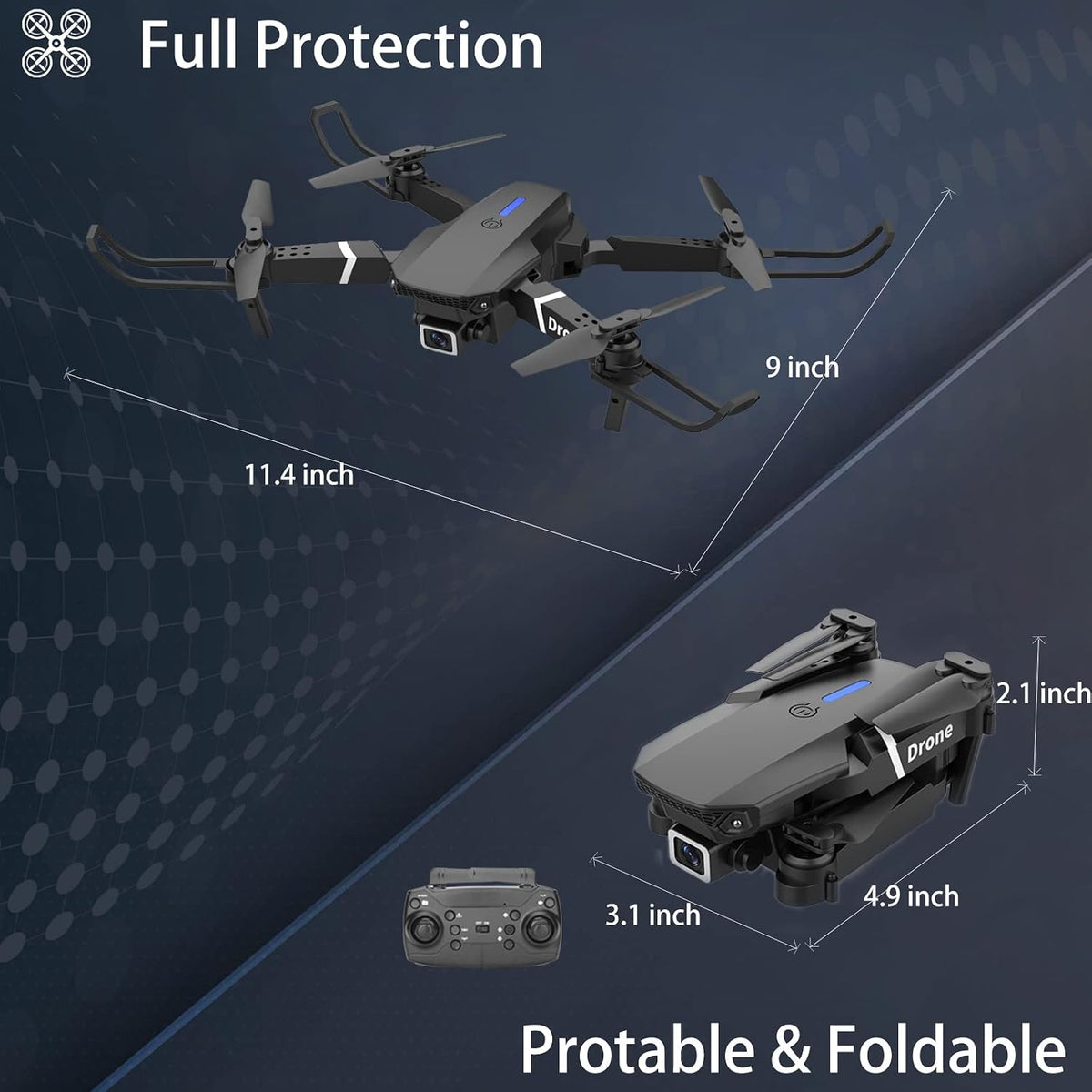 MOCVOO Dron con cámara dual para adultos y niños, cuadricóptero RC...
