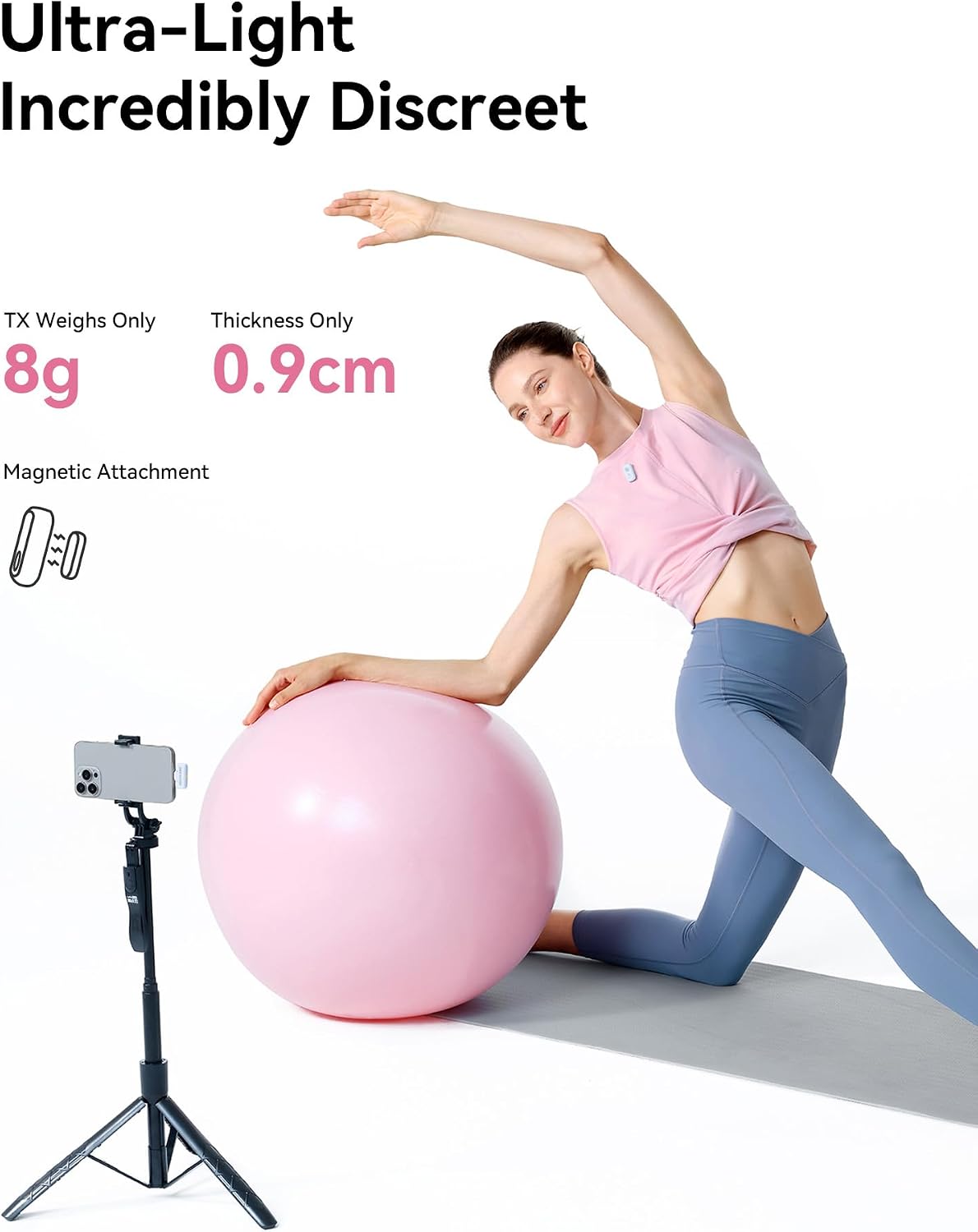 Hollyland Lark A1 Mini Micrófono Inalámbrico para iPhone y Android,...