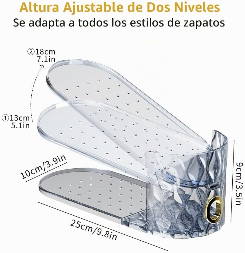 WMBOOX Organizador de ranuras para zapatos, paquete de 15 apiladore...
