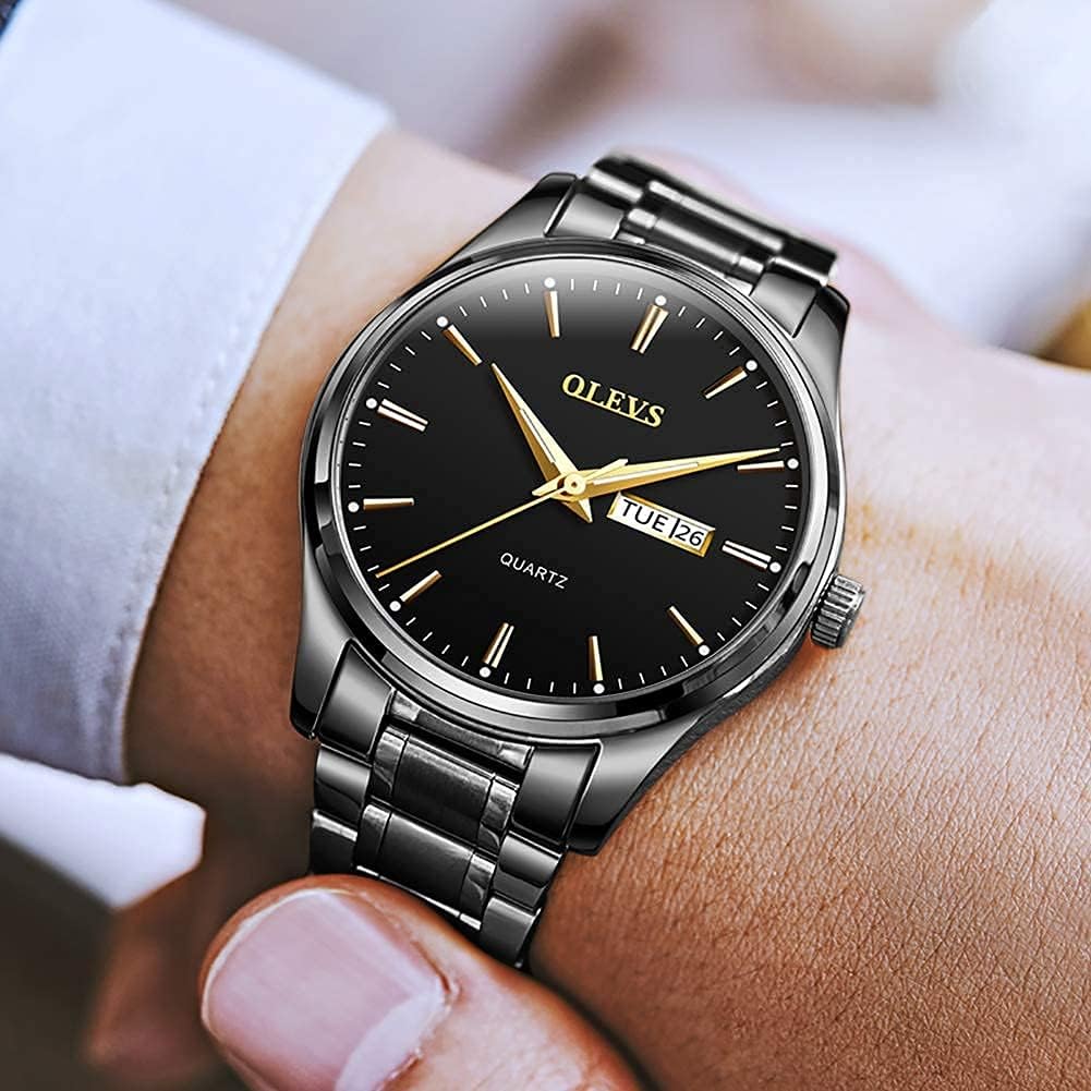 OLEVS Relojes para hombre Relojes de cronógrafo de fácil lectura lu...