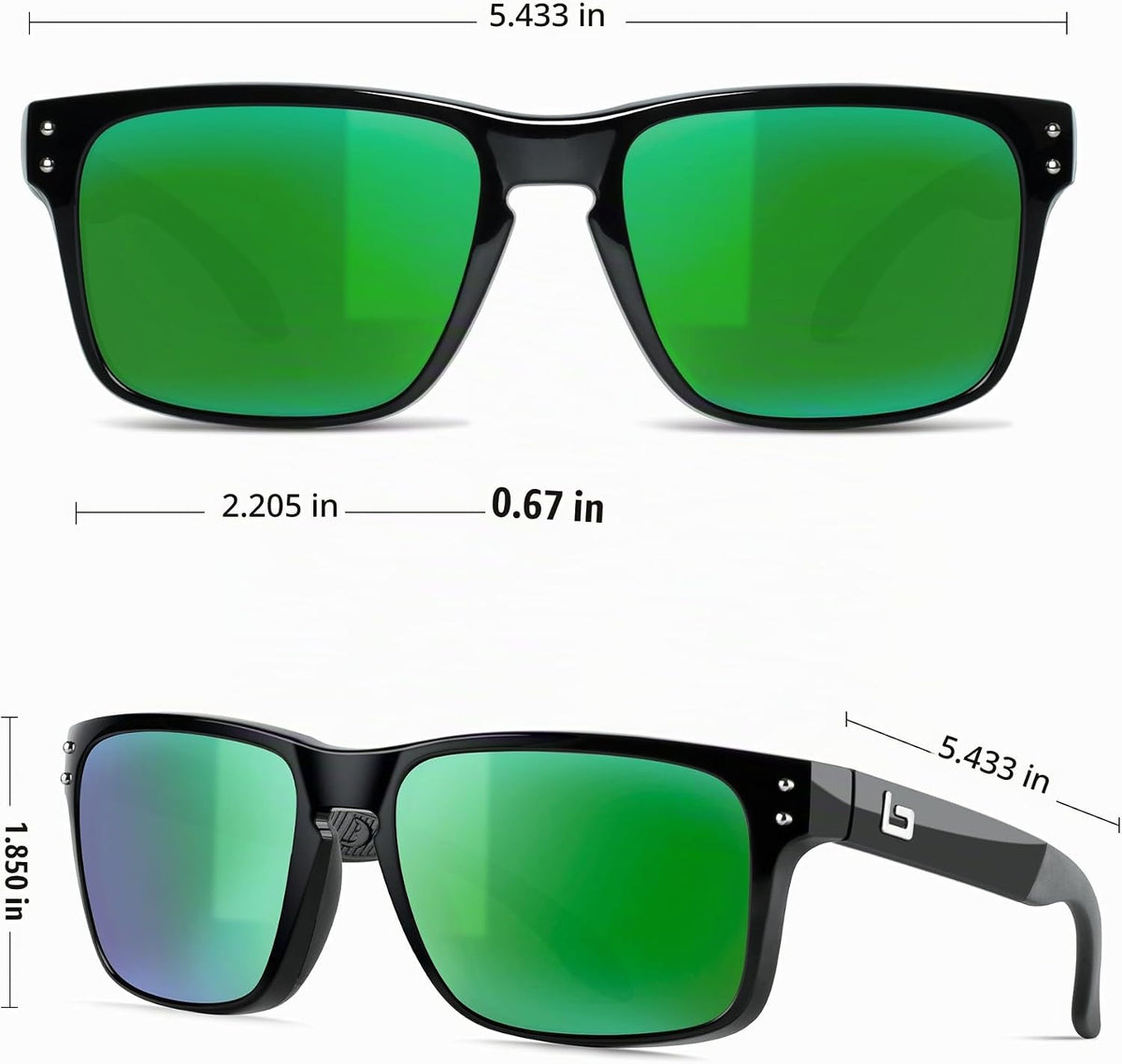 BNUS Corning Gafas de sol con lentes de vidrio para hombres y mujer...