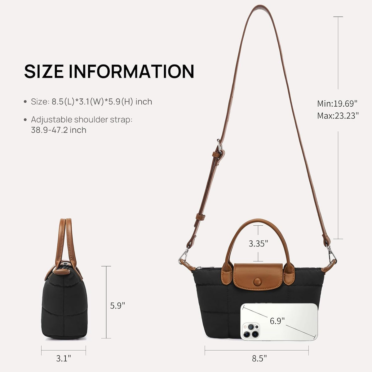 Telena Bolso cruzado acolchado para mujer, mini bolso acolchado | B...