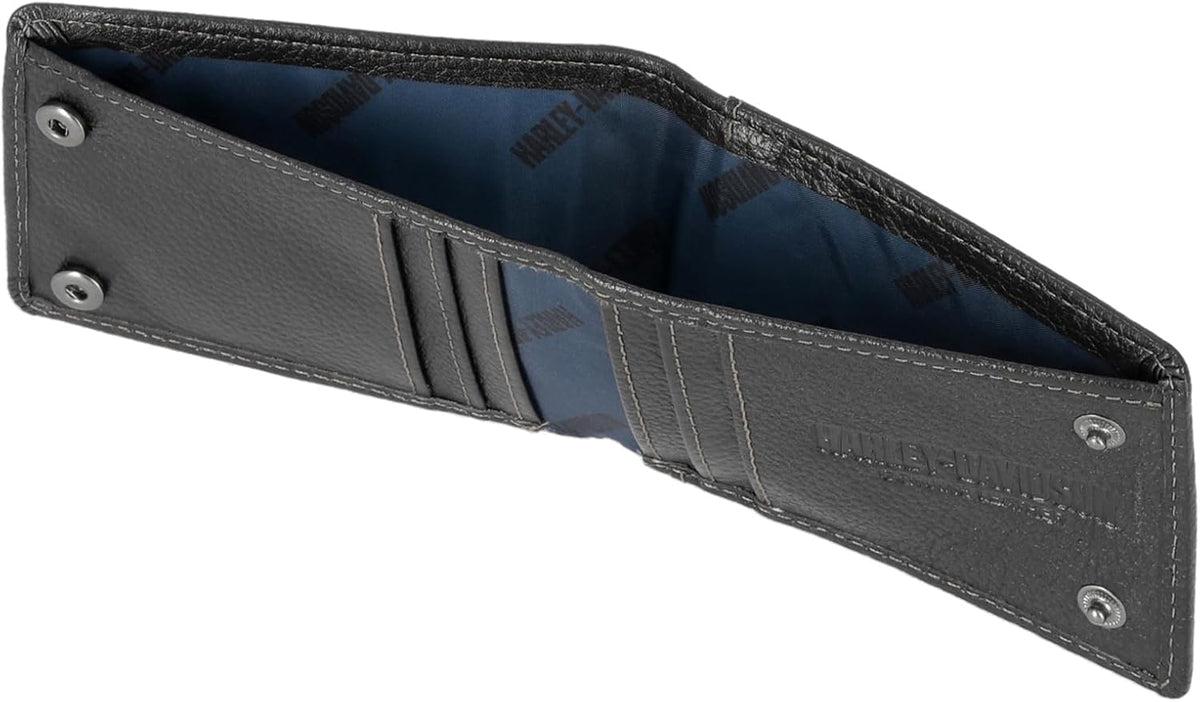 Harley-Davidson Billetera delgada de cuero genuino con bloqueo Rfid...