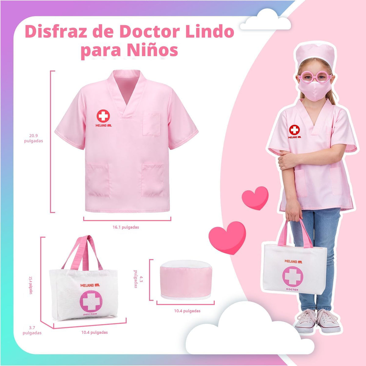 Meland Doctor Kit con cachorro para niñas, juguete de simulación re...
