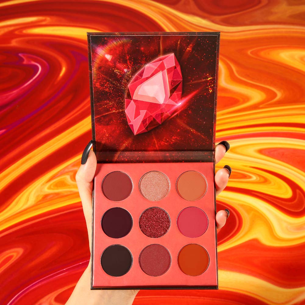 docolor Paleta de sombras de ojos 9 colores rojo sombra de ojos pie...