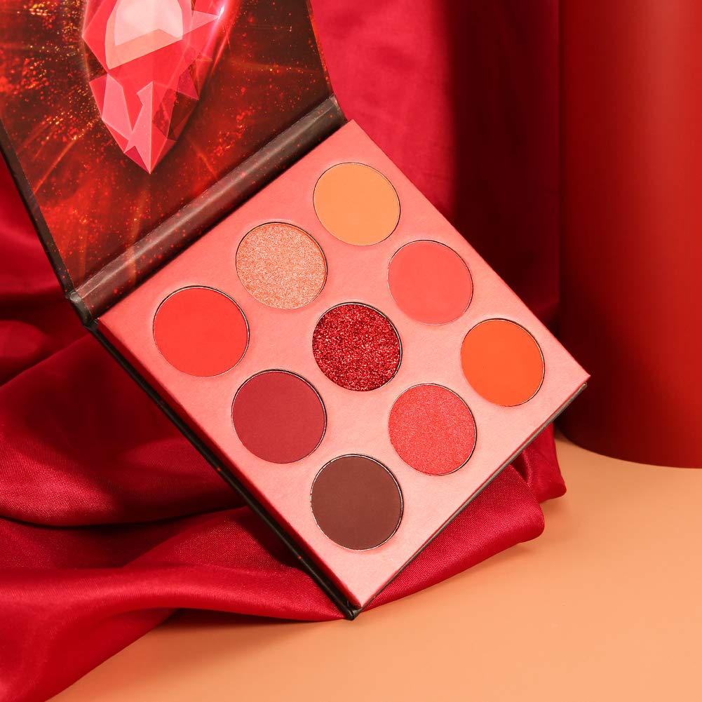 docolor Paleta de sombras de ojos 9 colores rojo sombra de ojos pie...