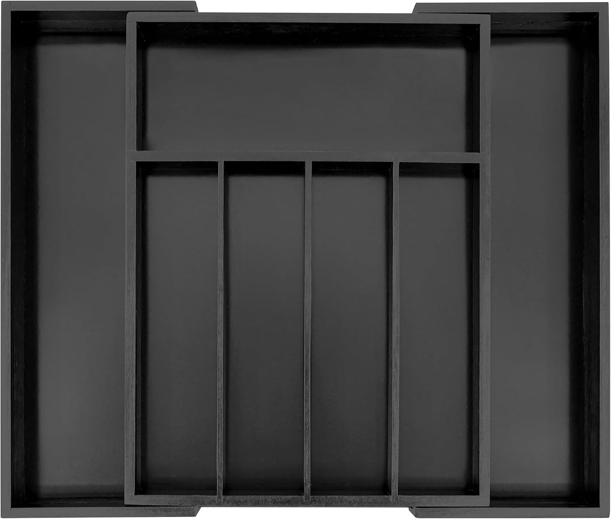 VaeFae Organizador de cajones de bambú, mediano, negro | Organizado...