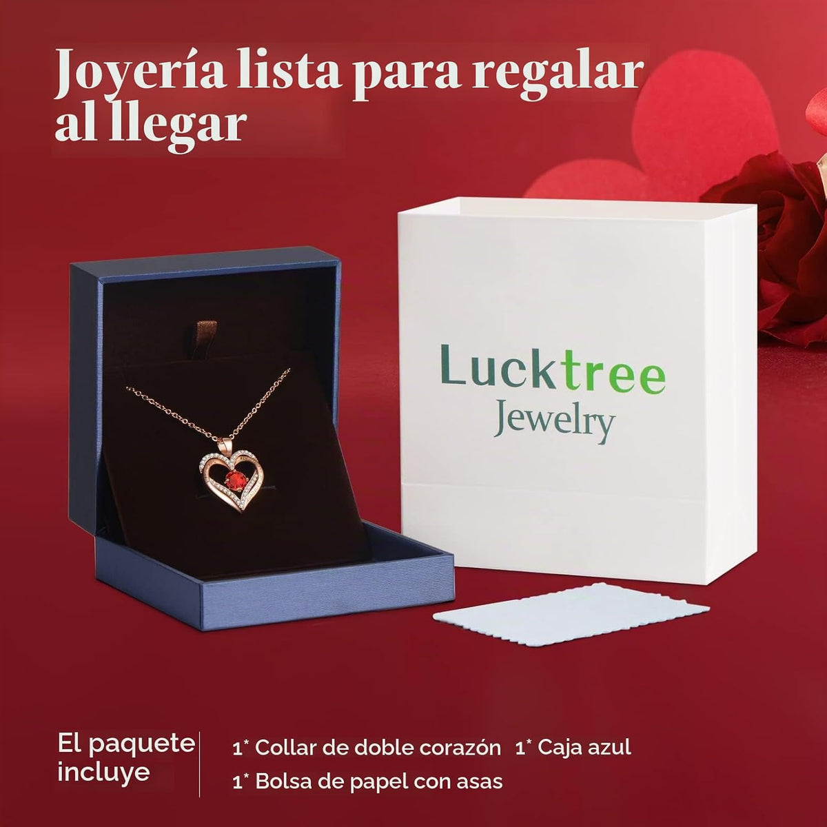 Collares de oro rosa de 18 quilates para mujer, regalos de cumpleañ...