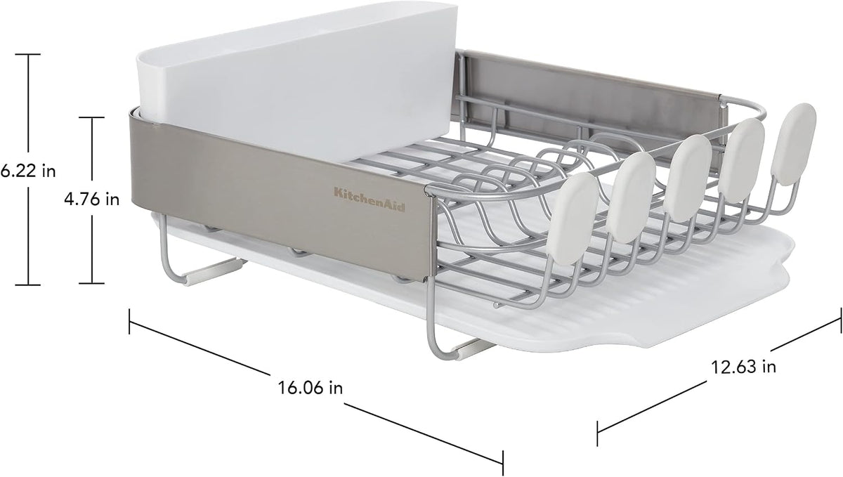 KitchenAid Escurridor compacto de alambre satinado resistente al óx...