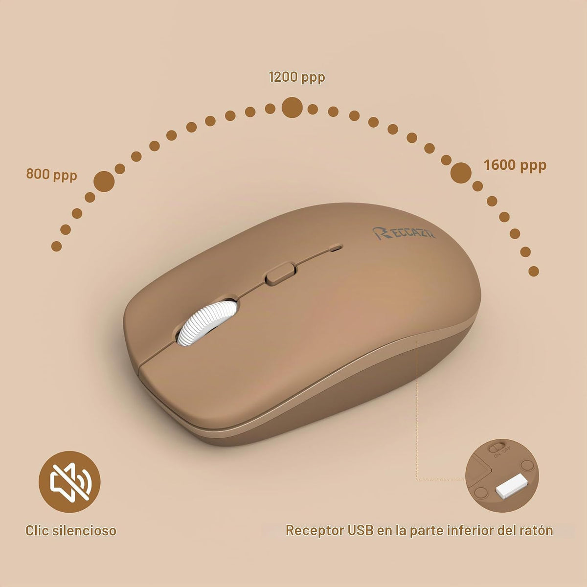 Combo de teclado y mouse inalámbricos silencioso para oficina y hog...