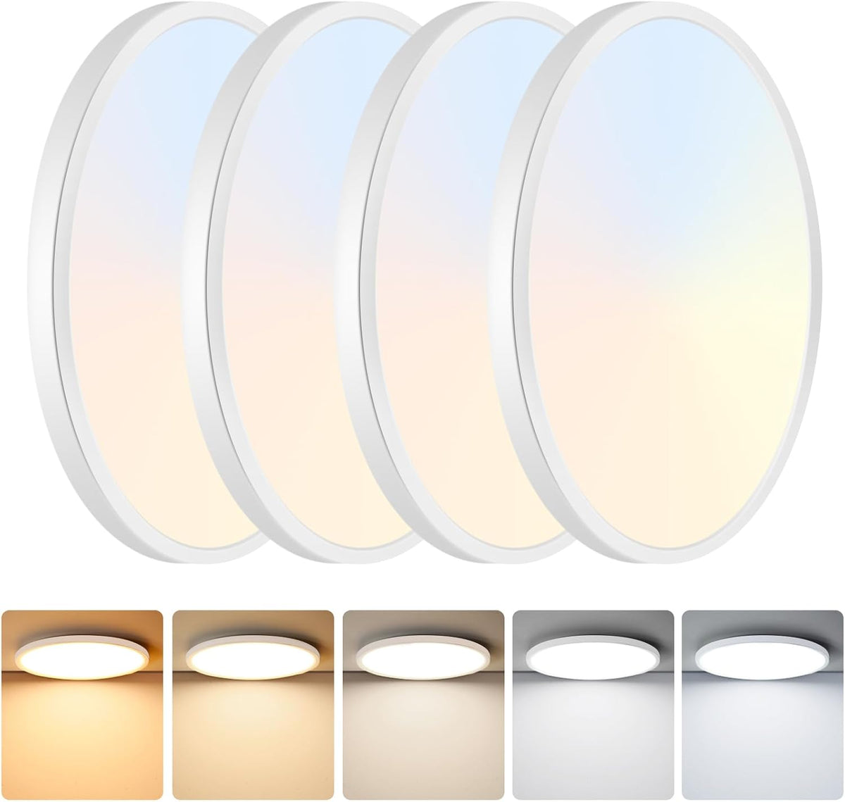 Brightever Lámpara de techo LED de montaje empotrado de 9 pulgadas...