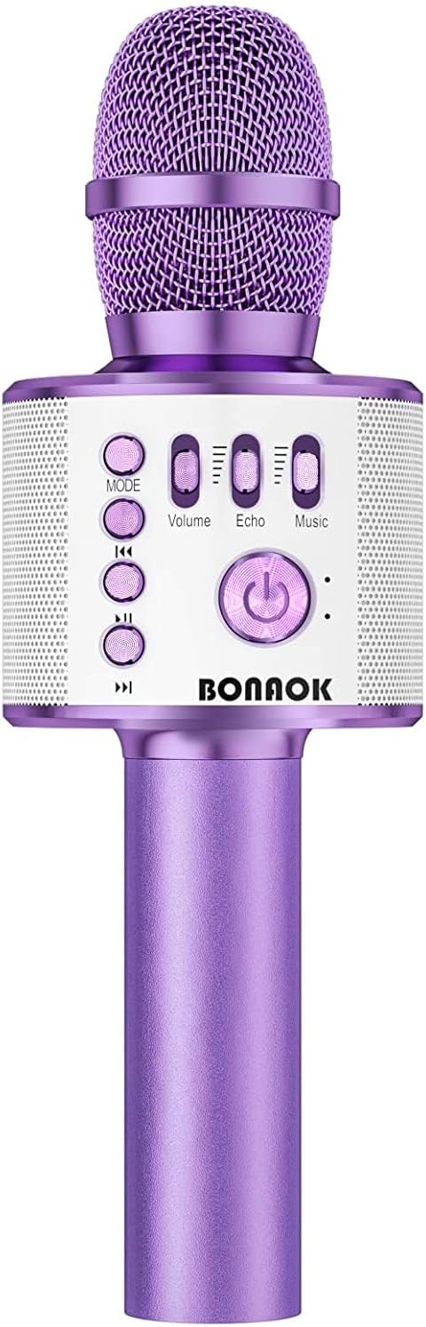 BONAOK - Micrófono inalámbrico Bluetooth de karaoke, 3 en 1; máquin...