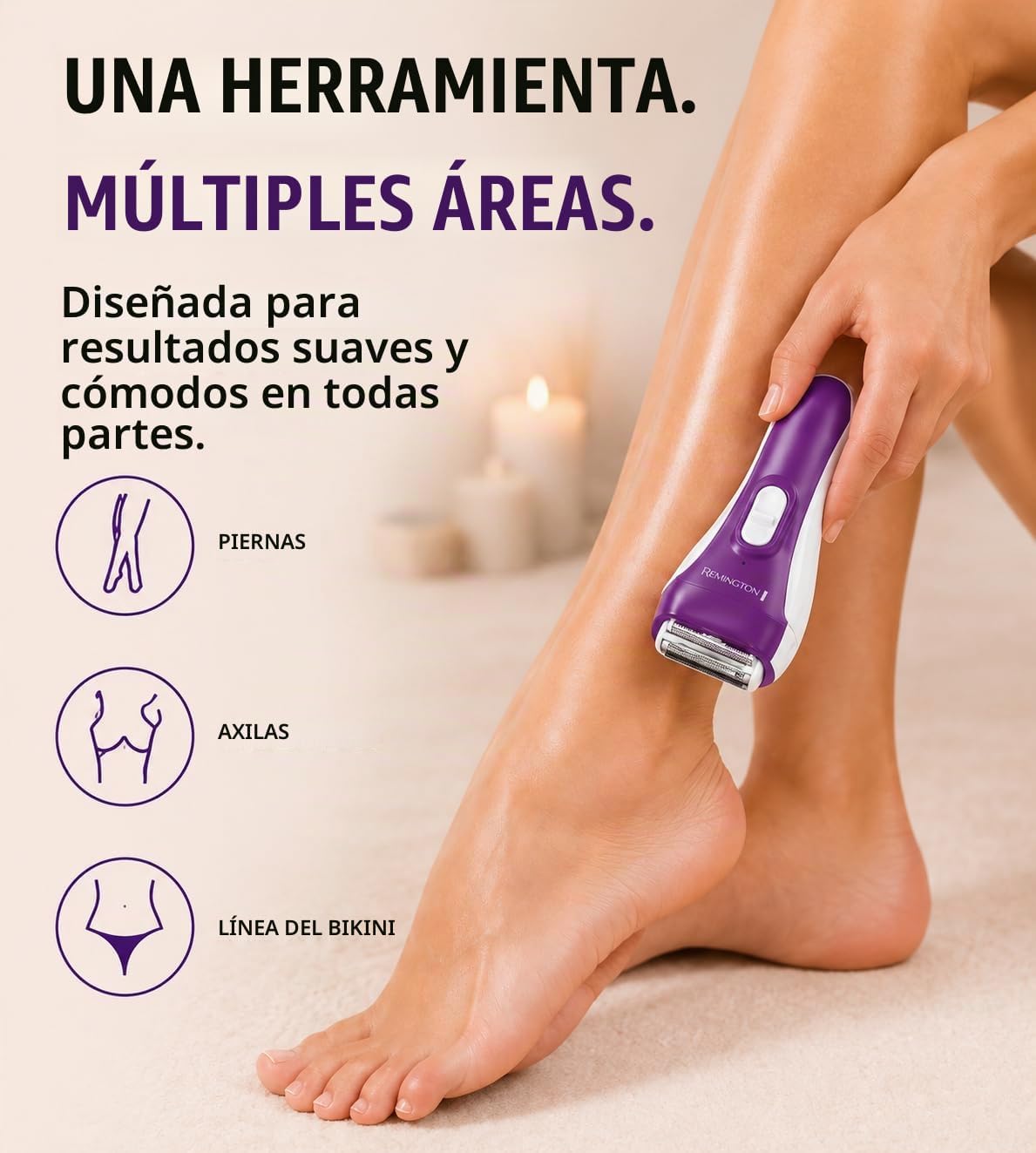 Remington Afeitadora eléctrica suave y sedosa para mujer, maquinill...