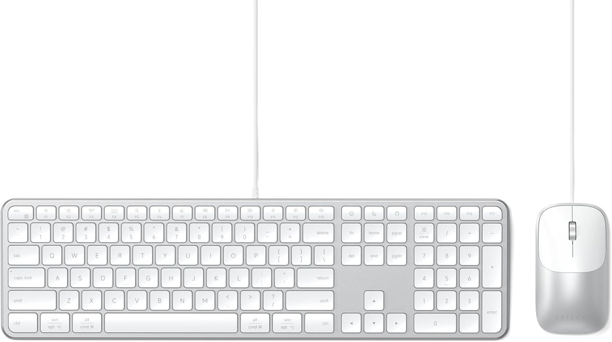 Satechi Slim CLX3 - Combo de teclado y mouse con cable, USB-C, colo...