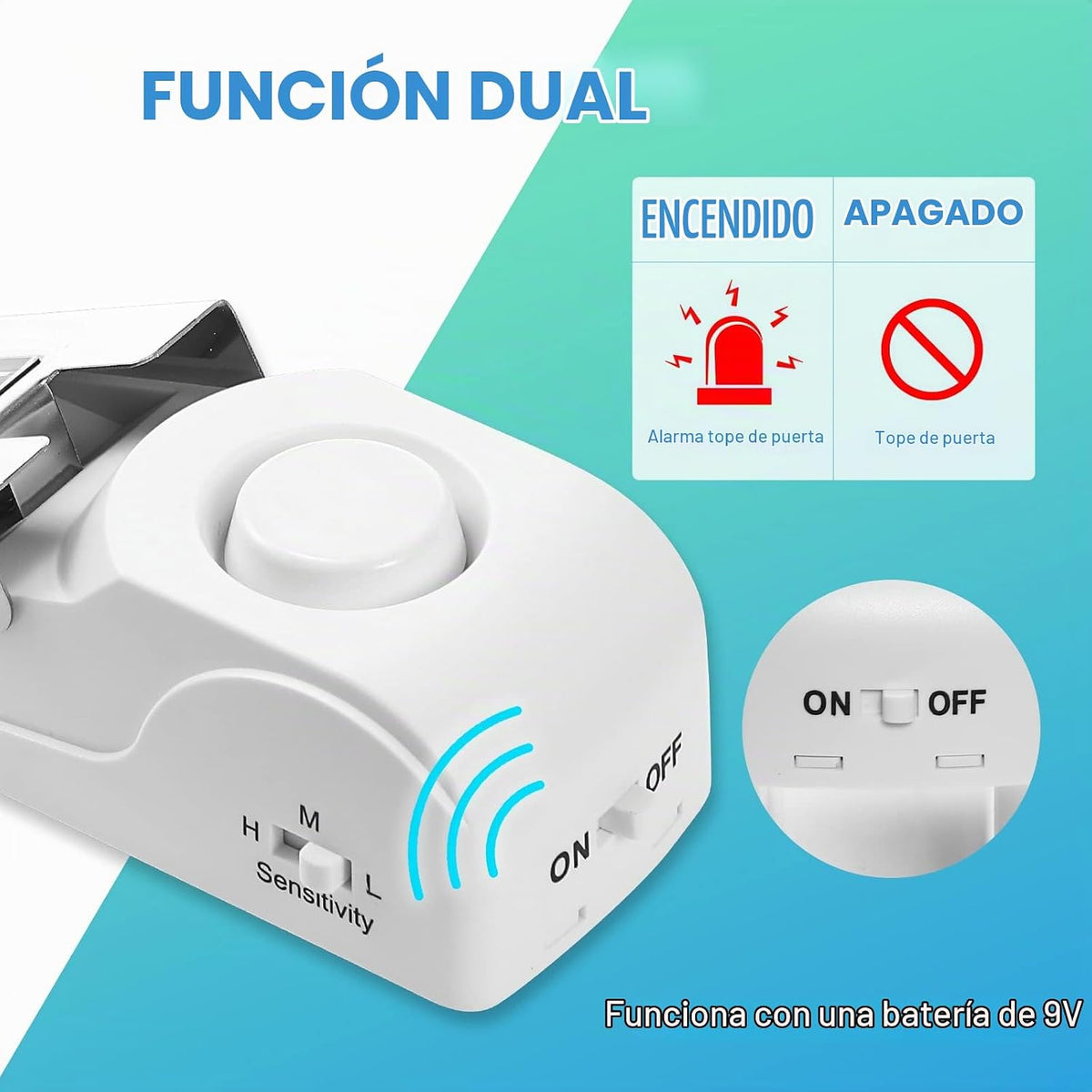 Alarma de tope de puerta, tope de puerta con alarma de seguridad de...