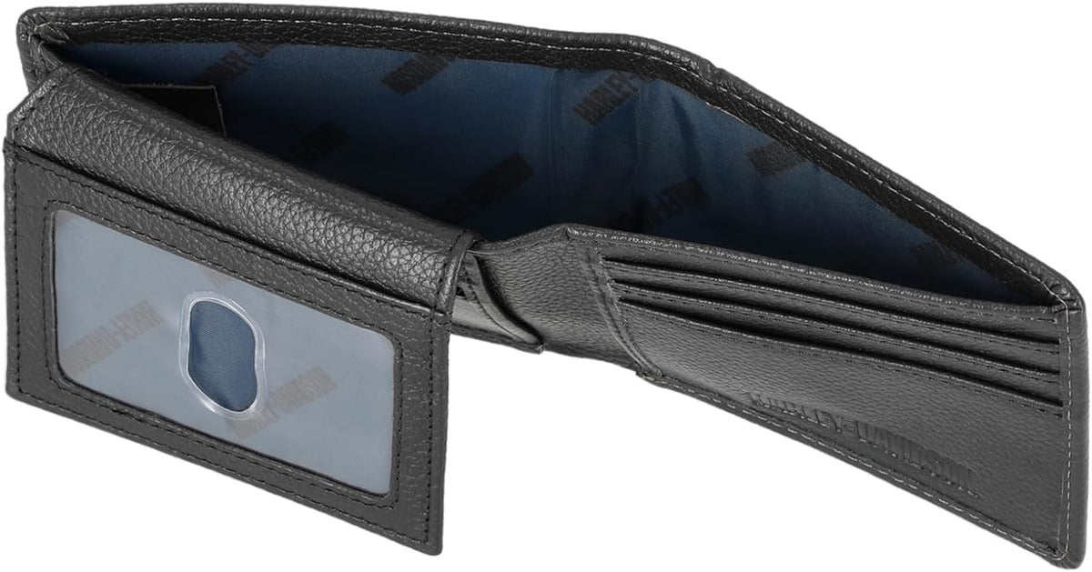 Harley-Davidson Cartera de cuero genuino con bloqueo RFID para hombre