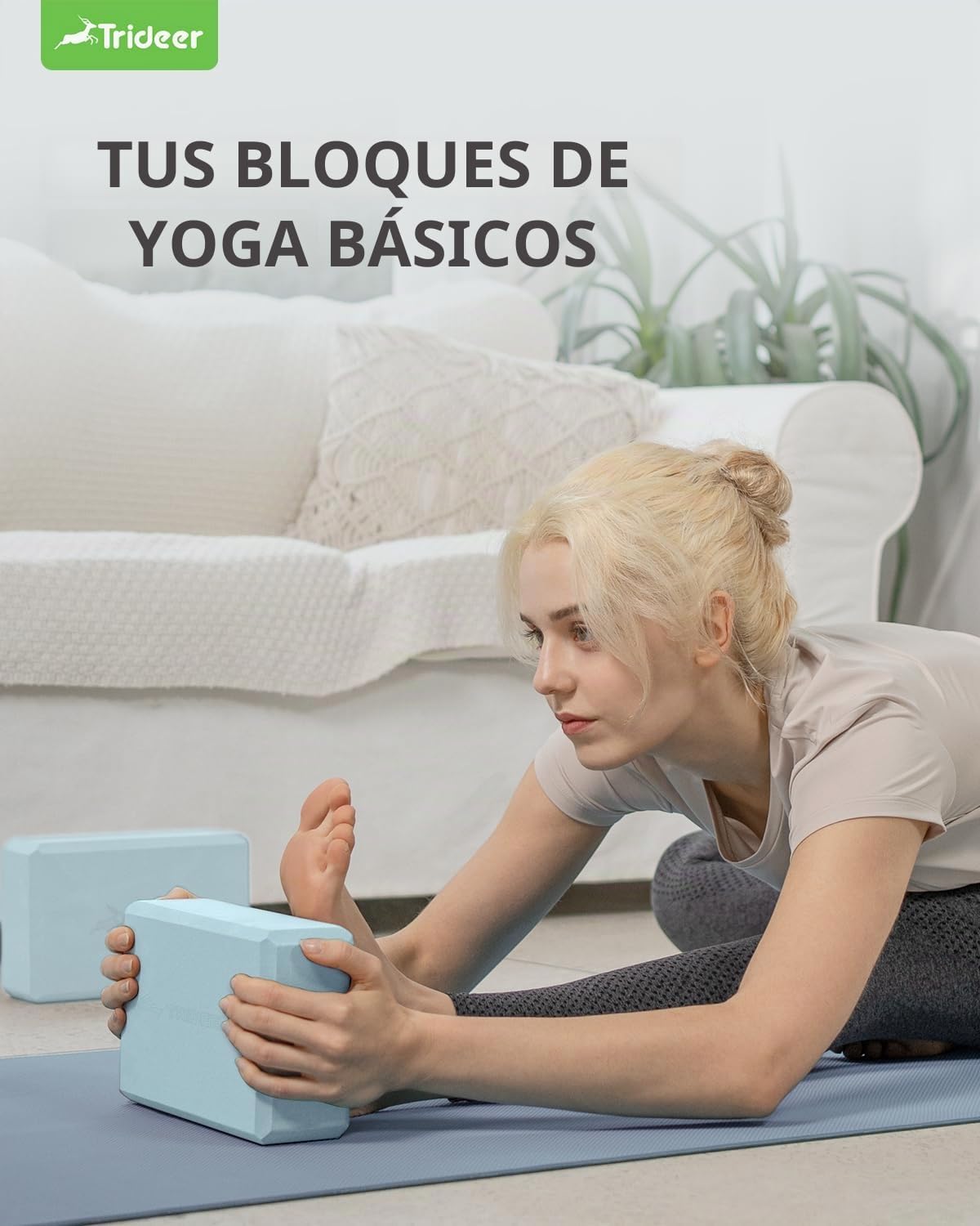 Trideer - Bloques de yoga (paquete de 2), bloques de espuma suave a...