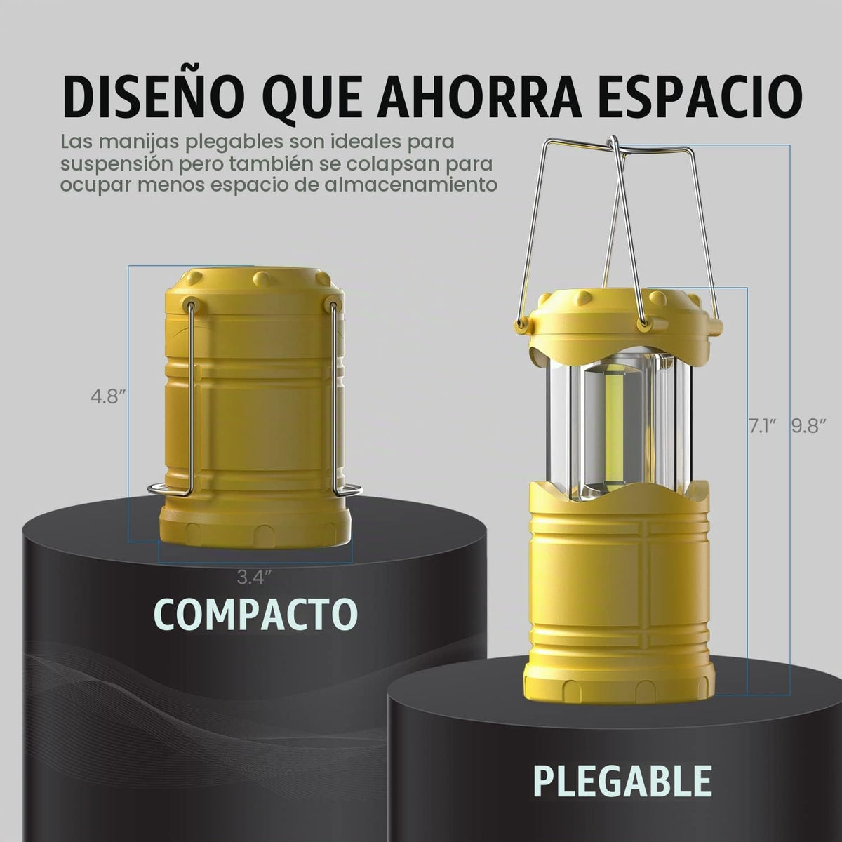 Lichamp Paquete de 4 linternas de campamento COB, linterna portátil...