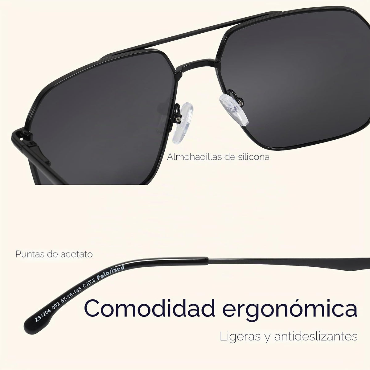ZENOTTIC Gafas de sol polarizadas de aviador para hombre: protecció...