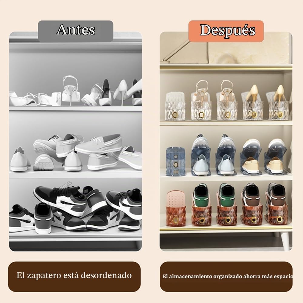 WMBOOX Organizador de ranuras para zapatos, juego de 10 organizador...
