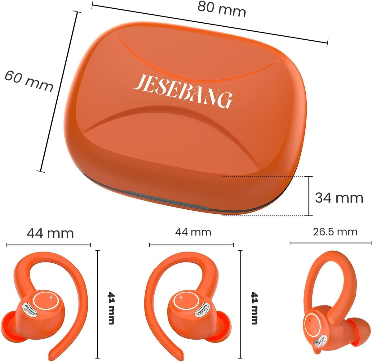 Auriculares inalámbricos, Bluetooth 5.4 Auriculares deportivos sobr...