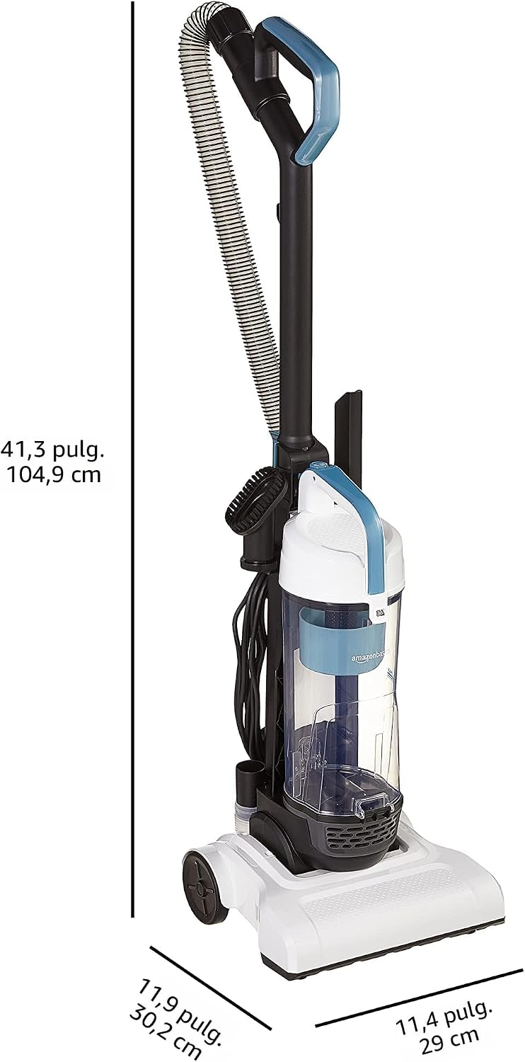 Amazon Basics Aspiradora vertical sin bolsa para alfombras y suelos...