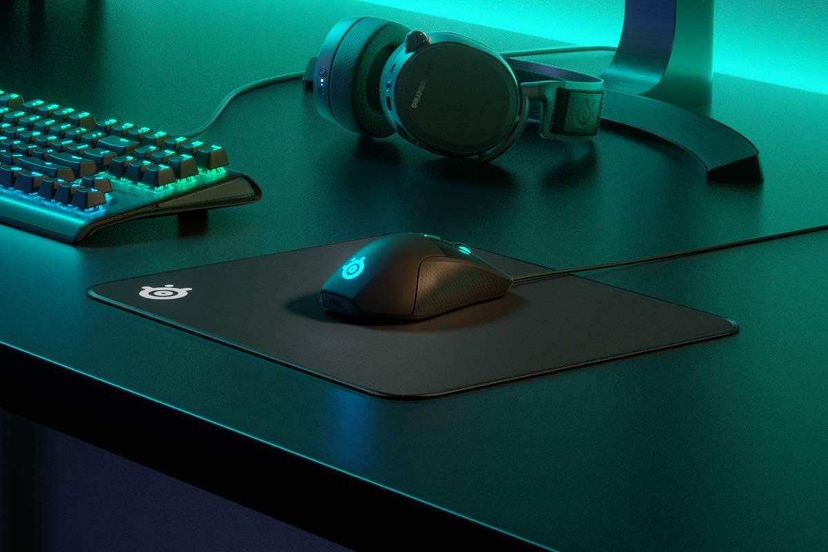 SteelSeries QcK - Alfombrilla de mouse para juegos, tela de borde c...
